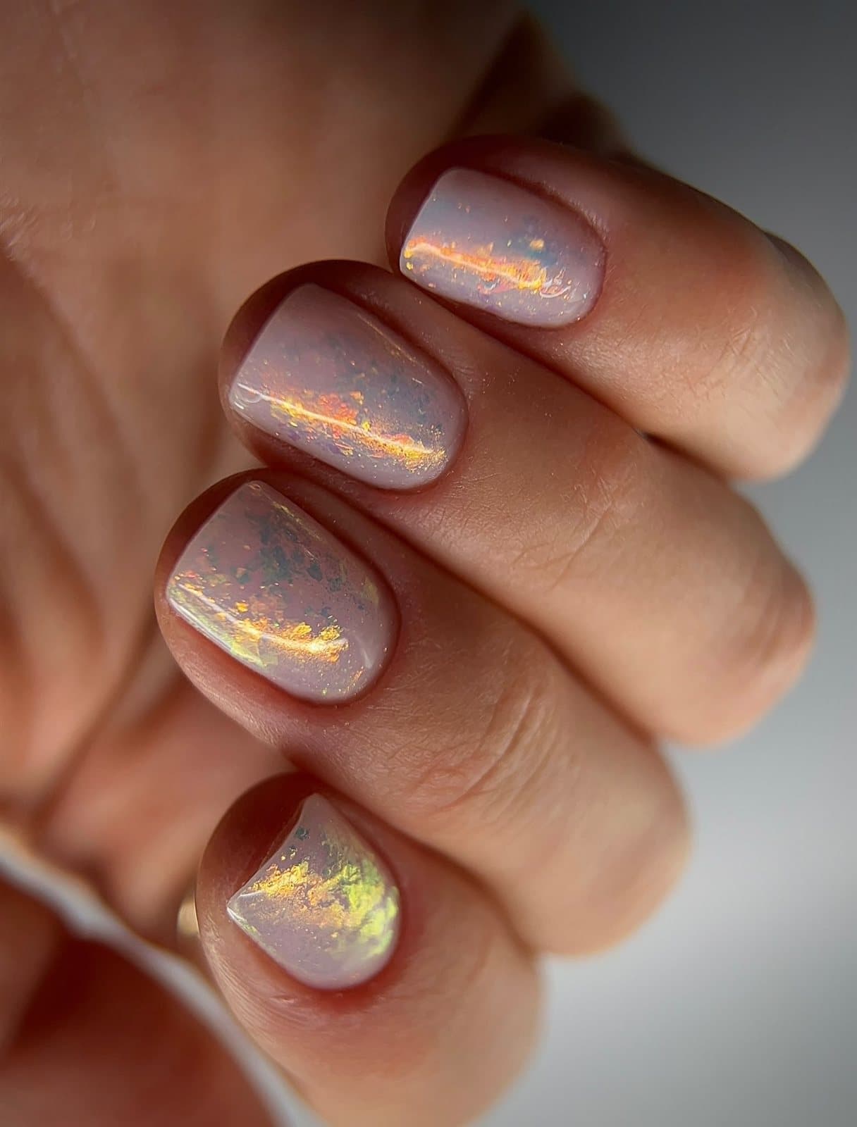 Nude nails with a subtle accent