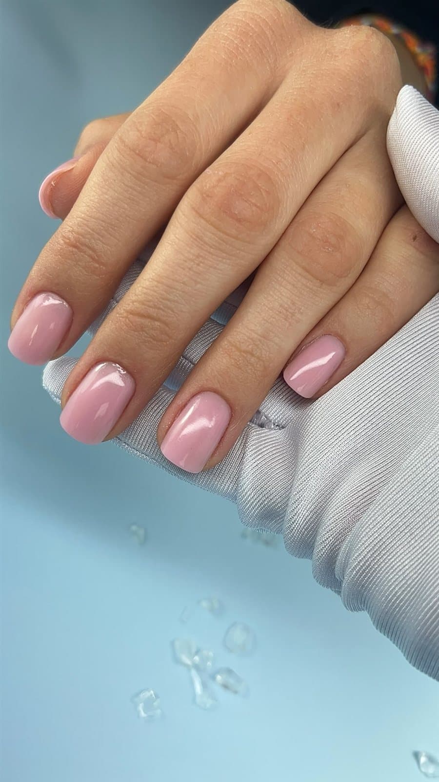 Nude manicure with a clean finish